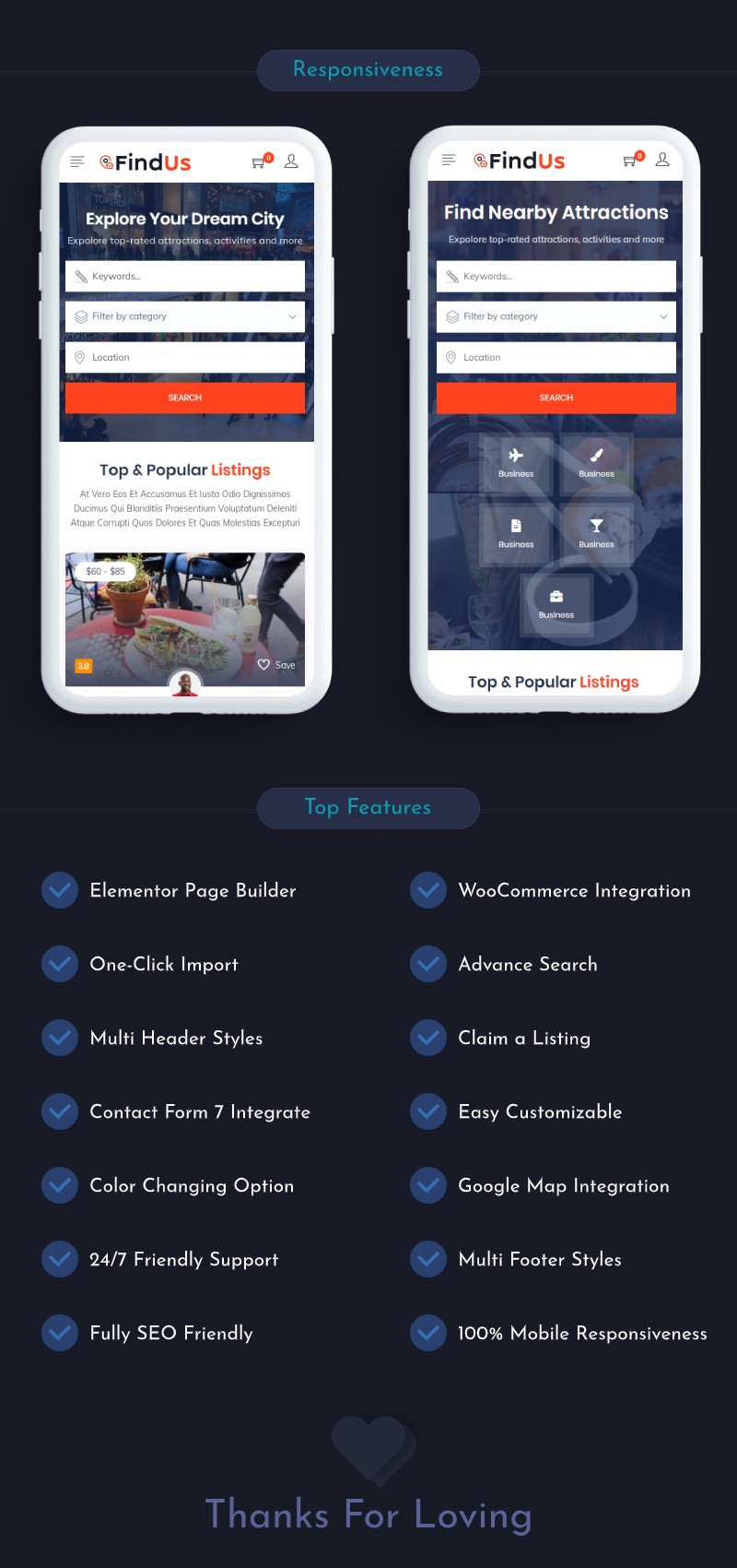 Responsive Findus Directory Listing WordPress Theme Free GPL Download